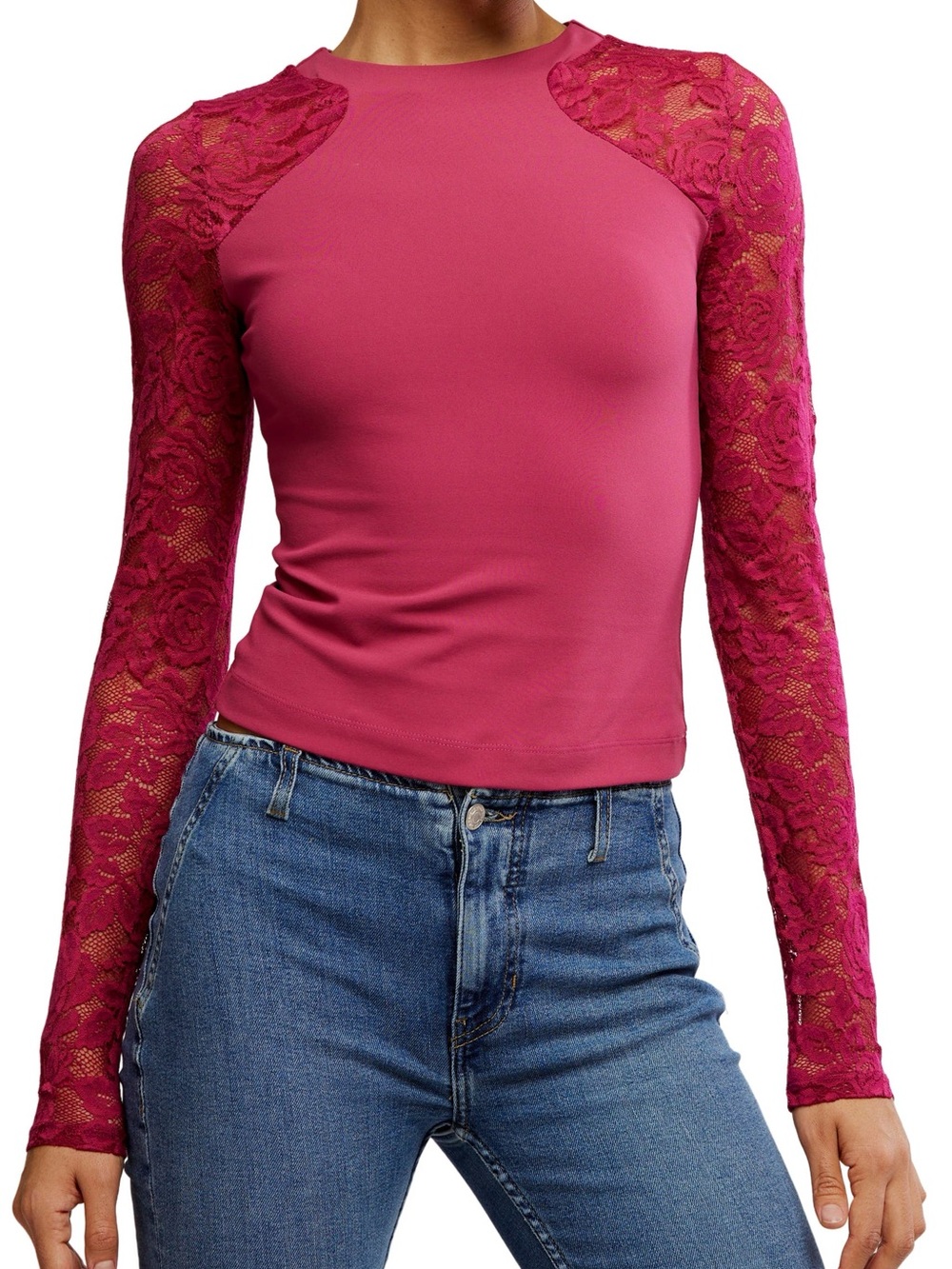 Free People No Excuses Long Sleeve in Sangria